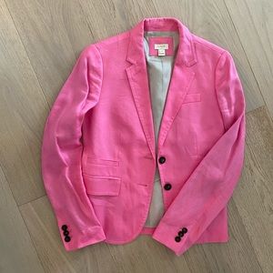 J Crew pink linen blazer size 2